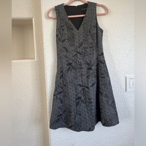 Gray and black floral dress